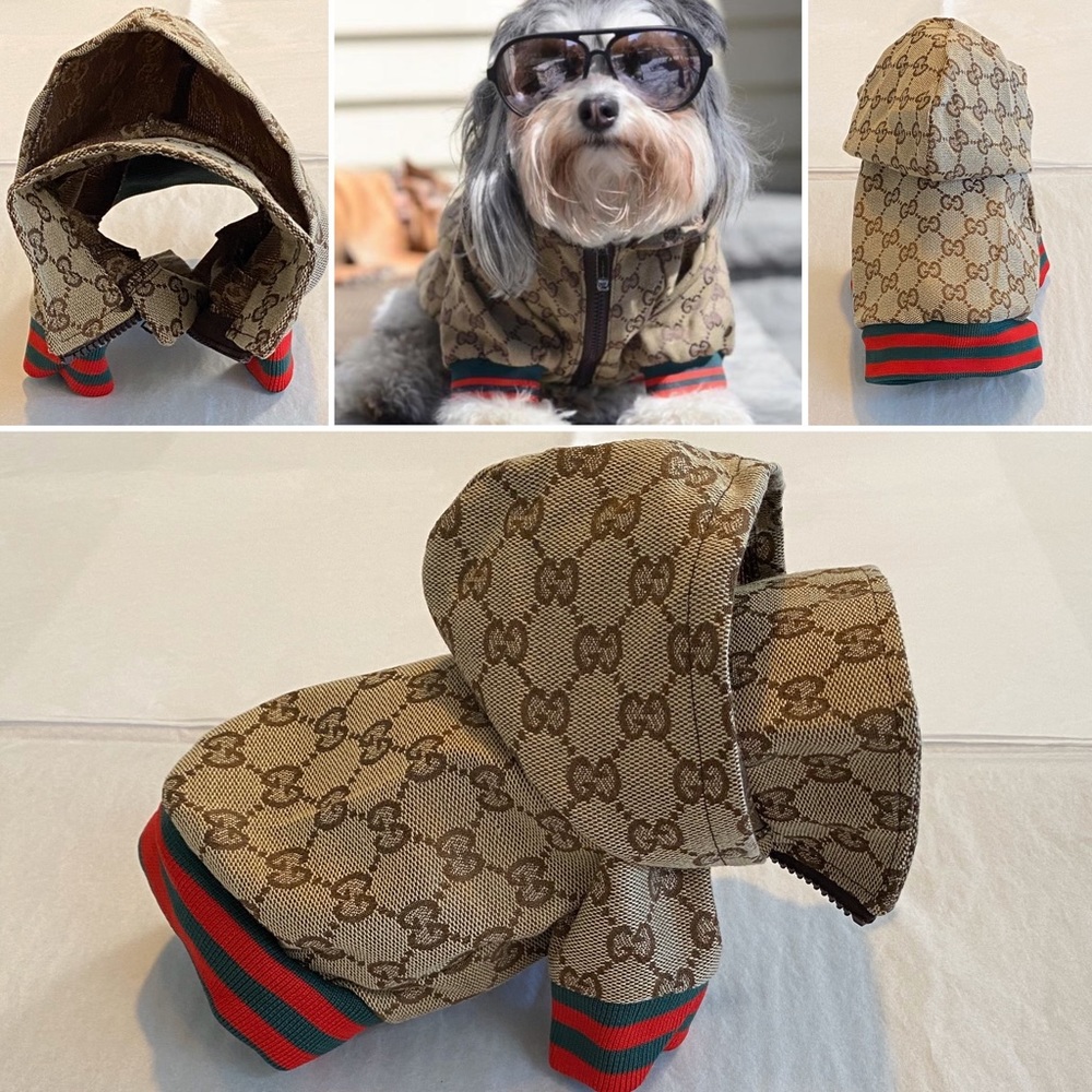 BNIP GUCCI POOCHI GG Monogram Hoodie Pet Jacket - Picture 7 of 8